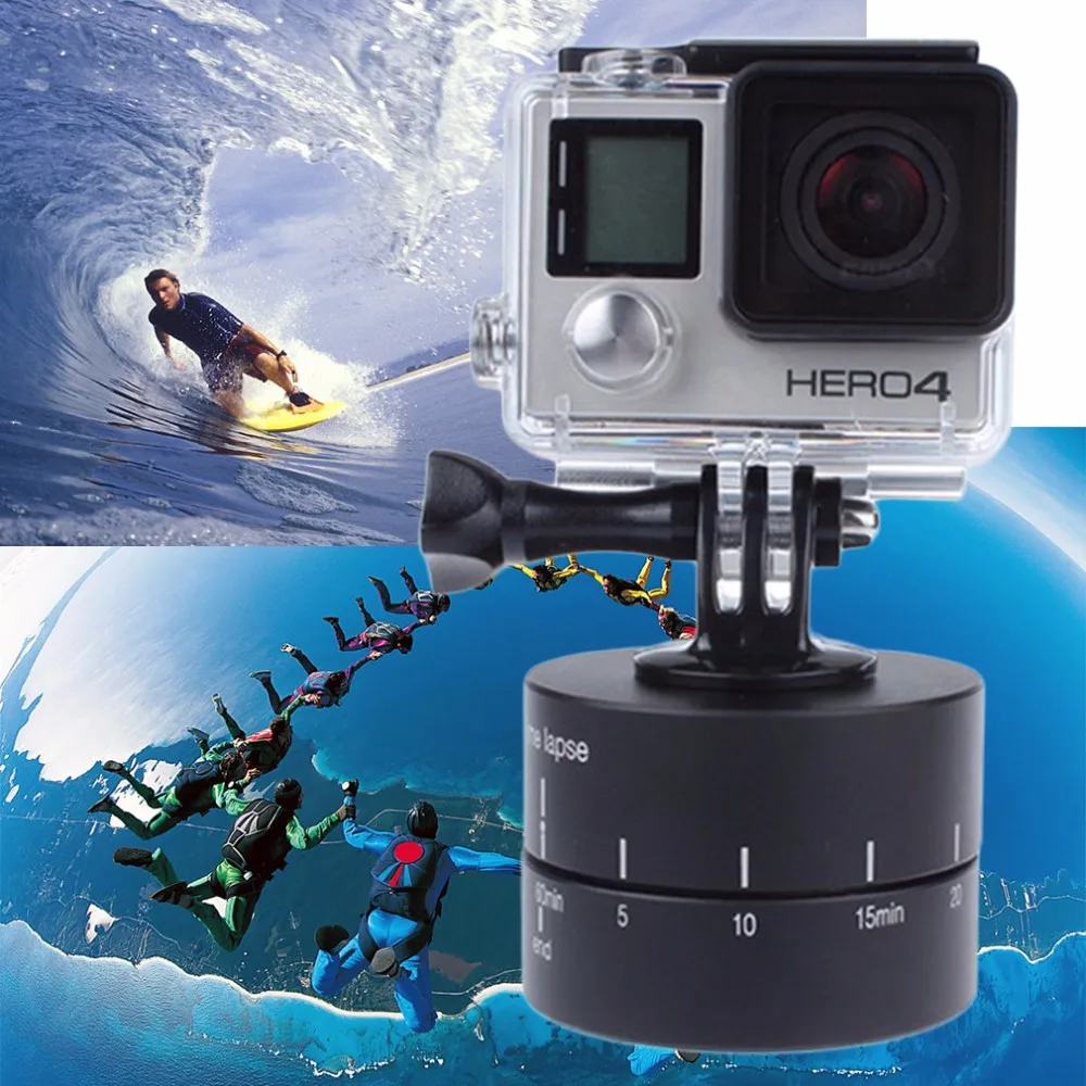 LANBEIKA For Mobile Phone Time Lapse 360 Degree Auto Rotate Camera Tripod Head Base 360 TL Timelapse For Gopro Camera SLR