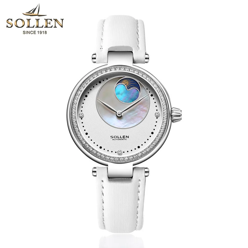 

Automatic women watches Brand Mechanical Watch Female Form Queen Series Waterproof Diamond Fritillary disk Leather strap clock