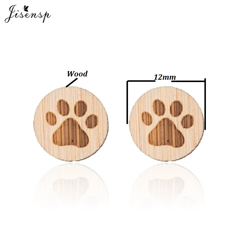 Pet Paw Wood Earrings - 