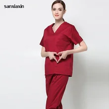 Больничный медицинский скраб комплект одежды стоматологическая клиника и салон красоты для ролевых игр, медсестра, мода Slim Fit хирургические белое пальто униформа для сотрудниц спа-салонов