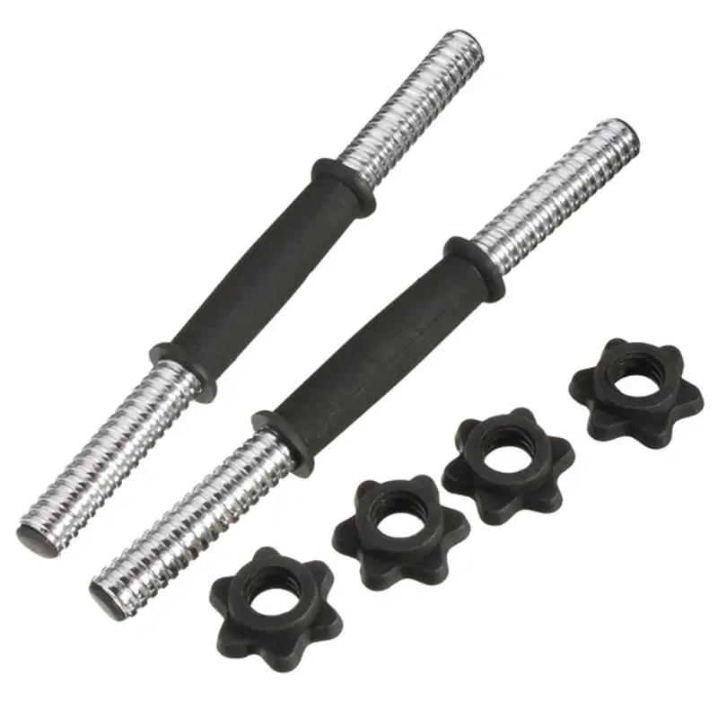 Dumbbell Bar Solid Steel Weight Lifting Vinyl Spinlock Collar Set for