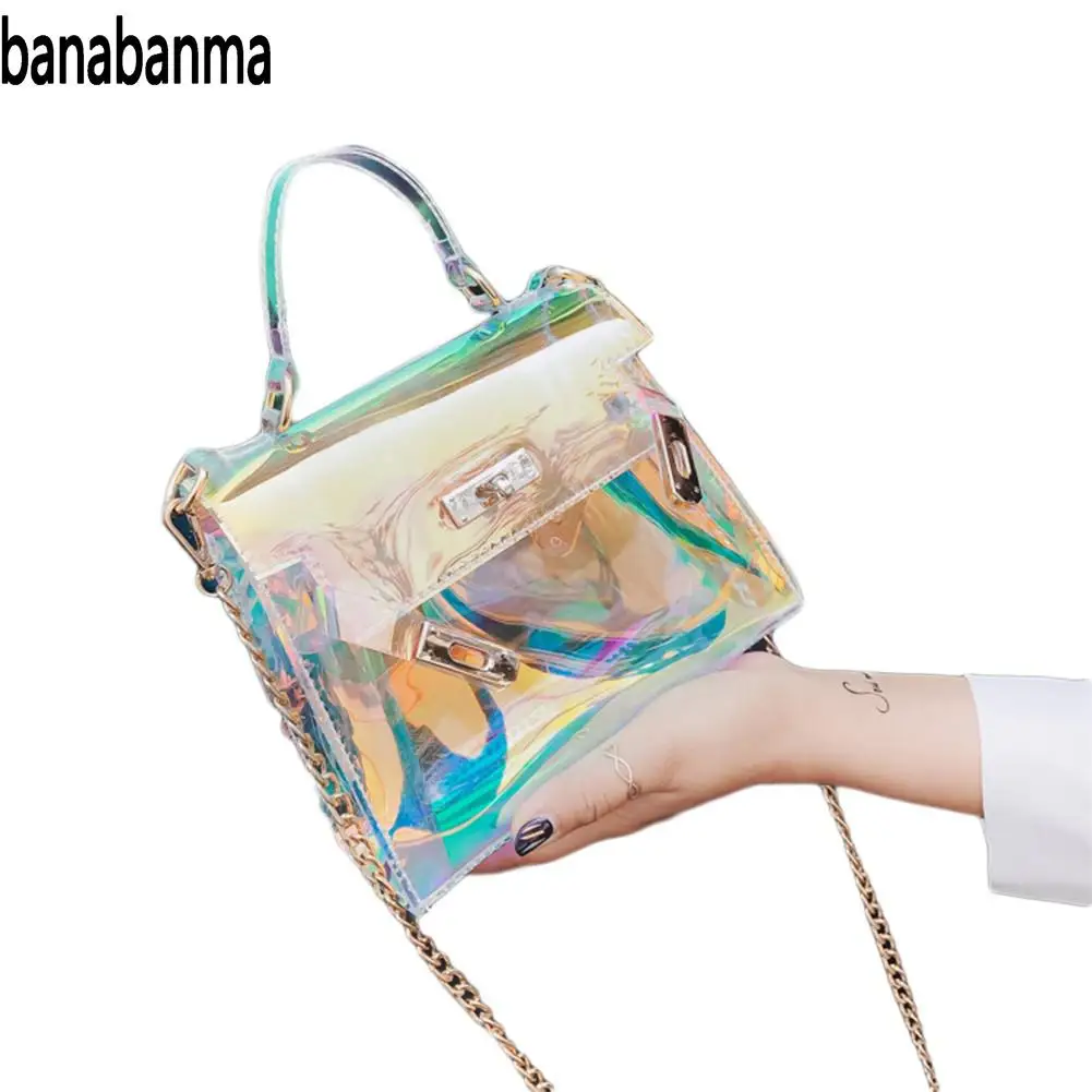 

banabanma Women Fashion Shiny Laser Single Shoulder Bag Leisure Brilliant Large Capacity Handbag ZK30