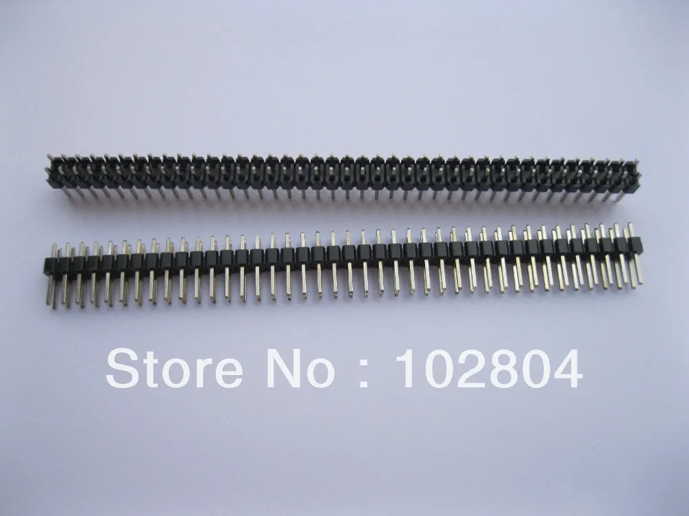 

100 pcs 2.54mm Breakable Pin Header 2x40 80pin Male Double Row Strip