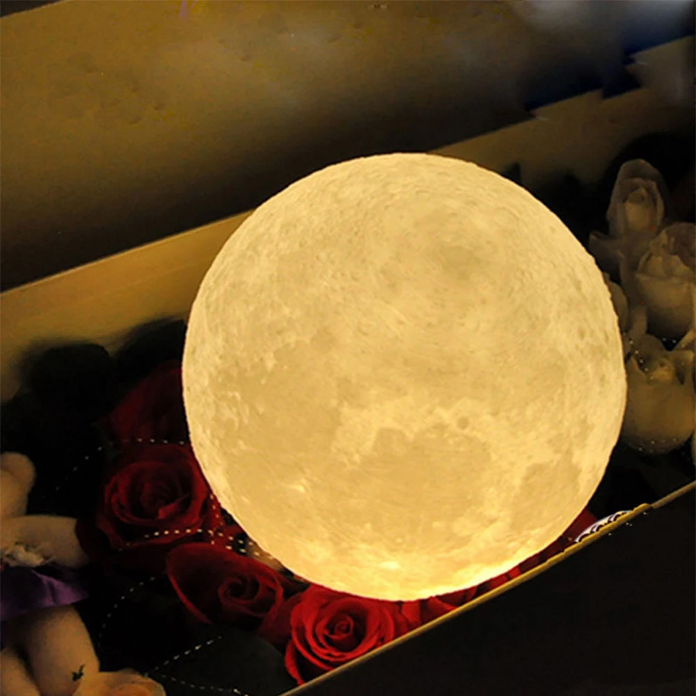 CREOZONE 3D принт Лунная лампа 2 цвета Изменение 3D светильник сенсорный датчик настольная лампа Рождественский Декор креативный подарок