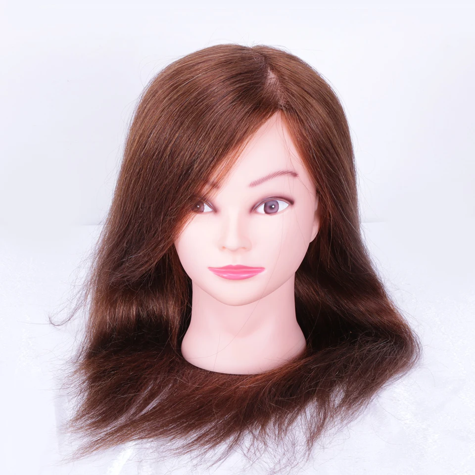 High Quality Mannequin Head Hair 18" Brown Hair Mannequin Head