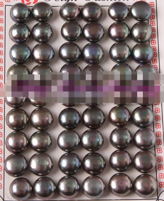 

free shippinbg 06408 black freshwater cultured pearl beads half drilling earrings 27 Pairs