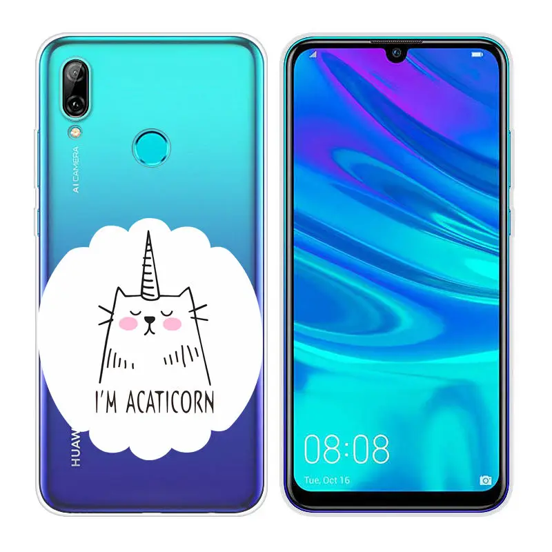 Fundas for Huawei P Smart 2019 Transparent Back Phone Case FOR P Smart 2019 6.21 inch Soft TPU Painted PSmart 2019 Cases Shell  (22)