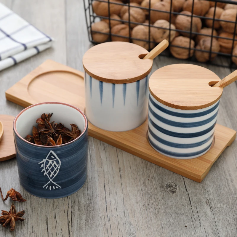

Ceramic Spice Storage Bottles Jars Kitchen Tools Set Combination Packages Home Decoration Wedding Gift