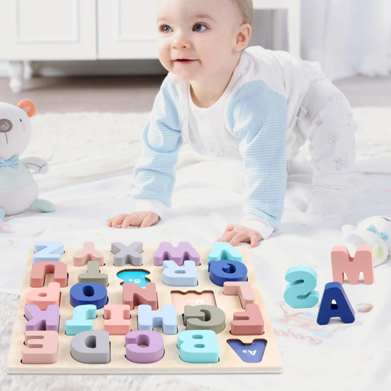 

30*30CM Baby Puzzles Wooden Toys Alphabet Digital Board Wooden Puzzles Kid Early Learning Educational Toys For Children gifts