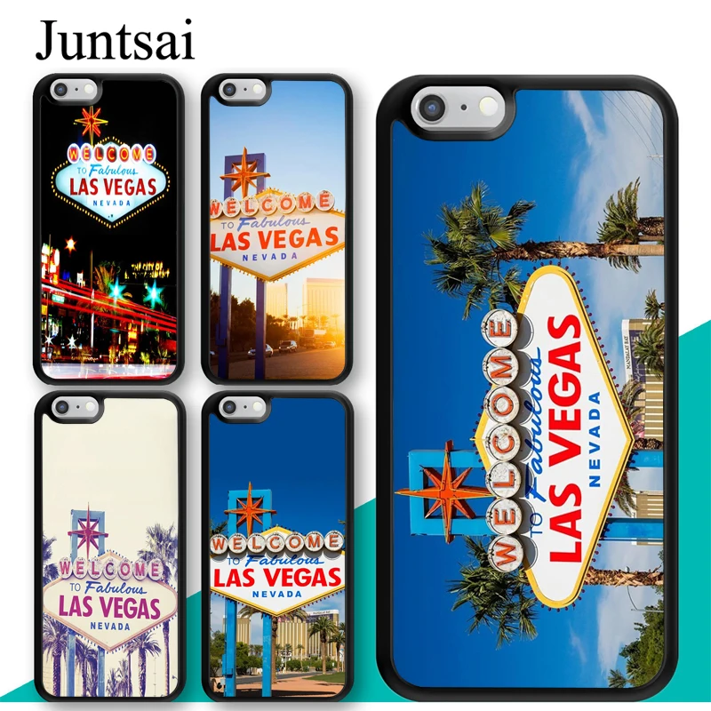 

Juntsai Las Vegas Sign LIGHTS Nevada Rome Phone Case For iPhone X XR XS MAX 8 7 Plus 6 6s 5 5s SE TPU Case Back Cover Capa