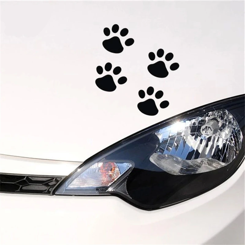 

4 Pcs Footprints Dog Paws Panda Footprints Decals Car Stickers Car Window Bumper Body Personality Fun Stickers