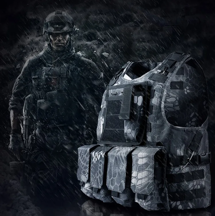 Военный тактический жилет Камуфляжный бронежилет спортивная одежда охотничий жилет армейский Молл полицейский пуленепробиваемый жилет черный
