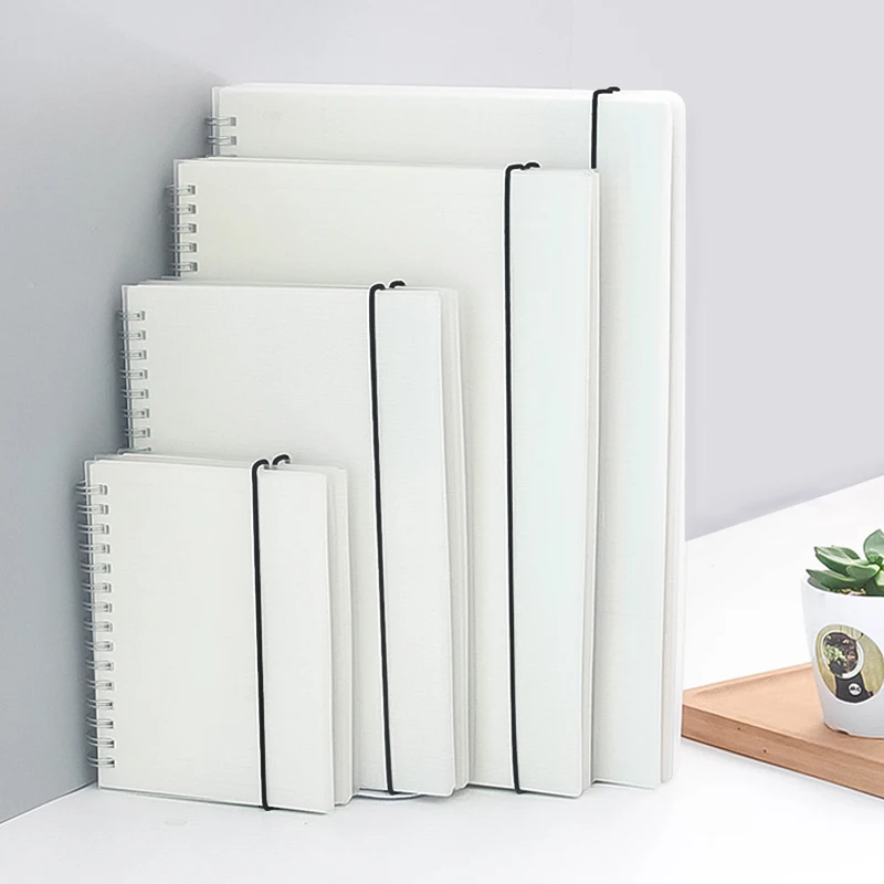 small rings coil transparent Hardbound Sketch Book plastic sketch pads with check dots blank paper | Канцтовары для офиса и