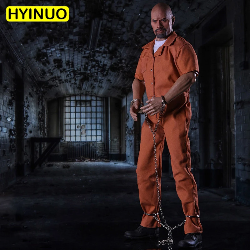 

1/6 Scale Orange Prison Model Clothing The of Furious Dwayne Johnson Suit Clothes Clothing Set For 12" Male Figure Body Doll
