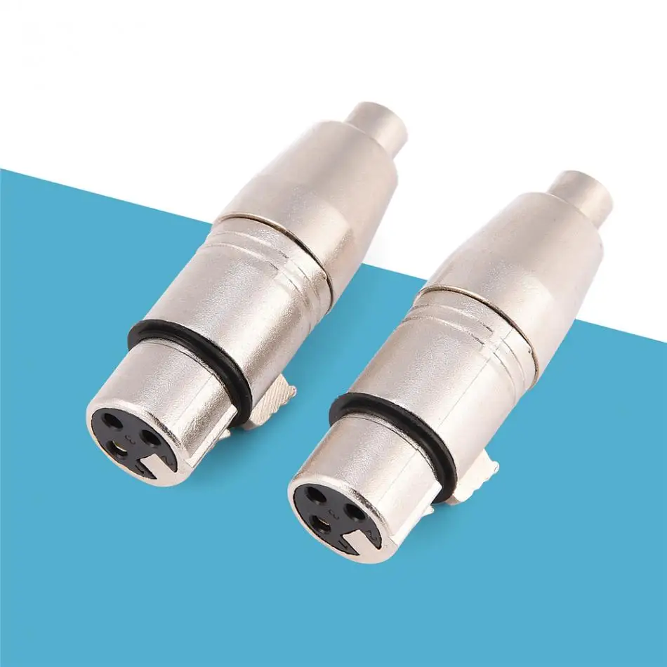 2pcs 3 Pin Xlr Female Jack To Rca Female Audio Microphone