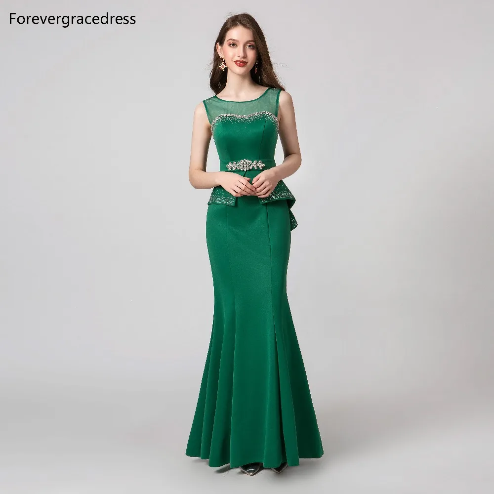 green colour party dress