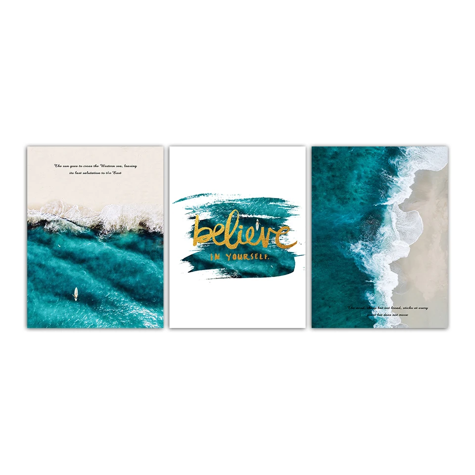 Canvas Minimalist Nordic Style Poster Modular Blue Sea Water Scenery Art Print Painting Quote Home Baby Room Decor Wall Pictures Painting Calligraphy Aliexpress aliexpress