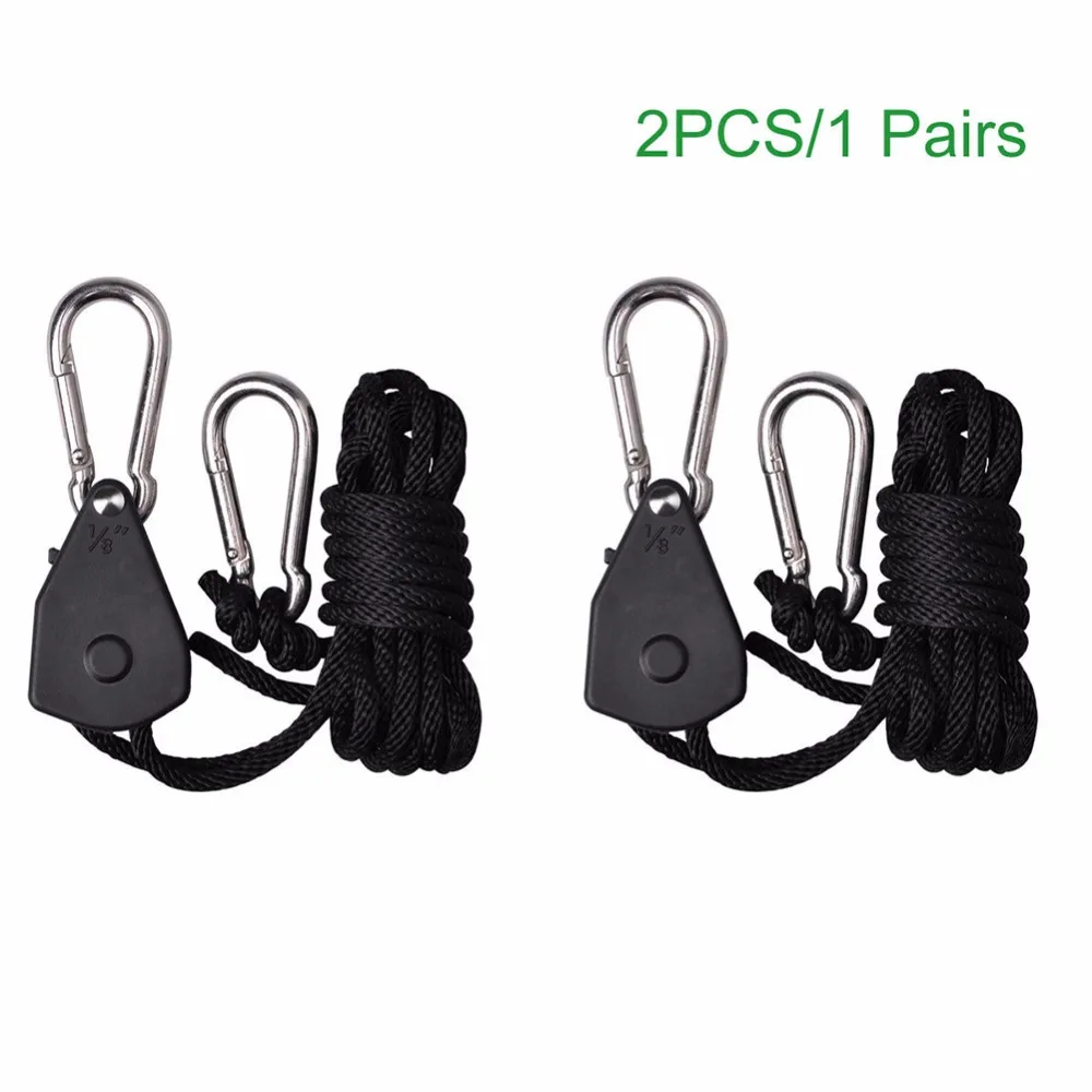 2Pcs/Pair 1/8 inch 2M Adjustable Heavy Duty Rope Ratchet Hanger