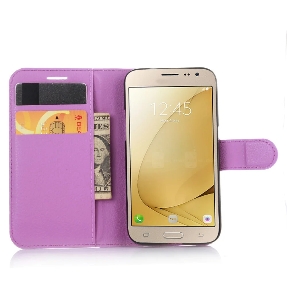 Чехол J2 Pro для Samsung Galaxy ( 2016 J210) бумажник с отделением карт чехлы узором Личи