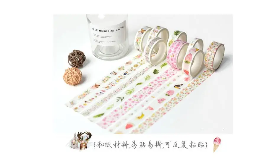Япония Мода Цветочный васи ленты 3 шт. комплект DIY Журнал украшение для дневника предоставляет 2018 Новый малярный скотч подарок