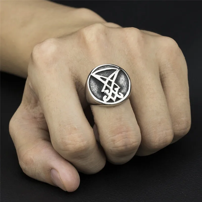 2018 Titanium Stainless Steel Ring For Men Wholesale Satan Devil Men's Rings Hip-Hop Punk Style Gothic Jewelry Drop Shipping