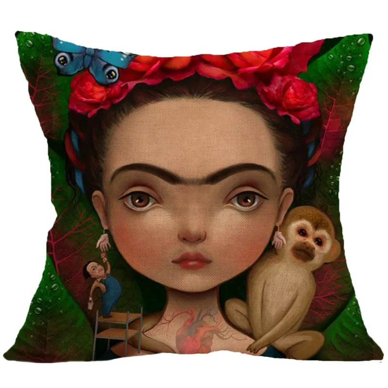 

Cartoon Beautiful Women Pillow Case Cover Cotton Linen Polyester Pillow Case Cushion Home Textile Supplies