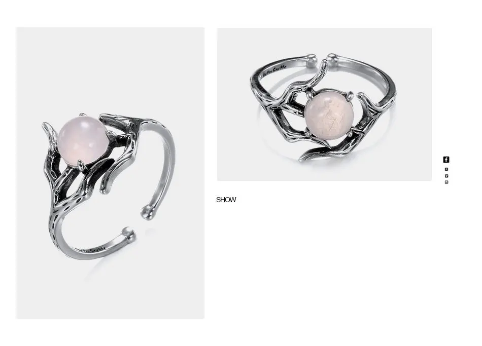 Say-You-Say-Me-925-Sterling-Silver-Branch-Rings-Unisex-Wedding-Engagement-Opening-Jelly-Pink-Glass-T10