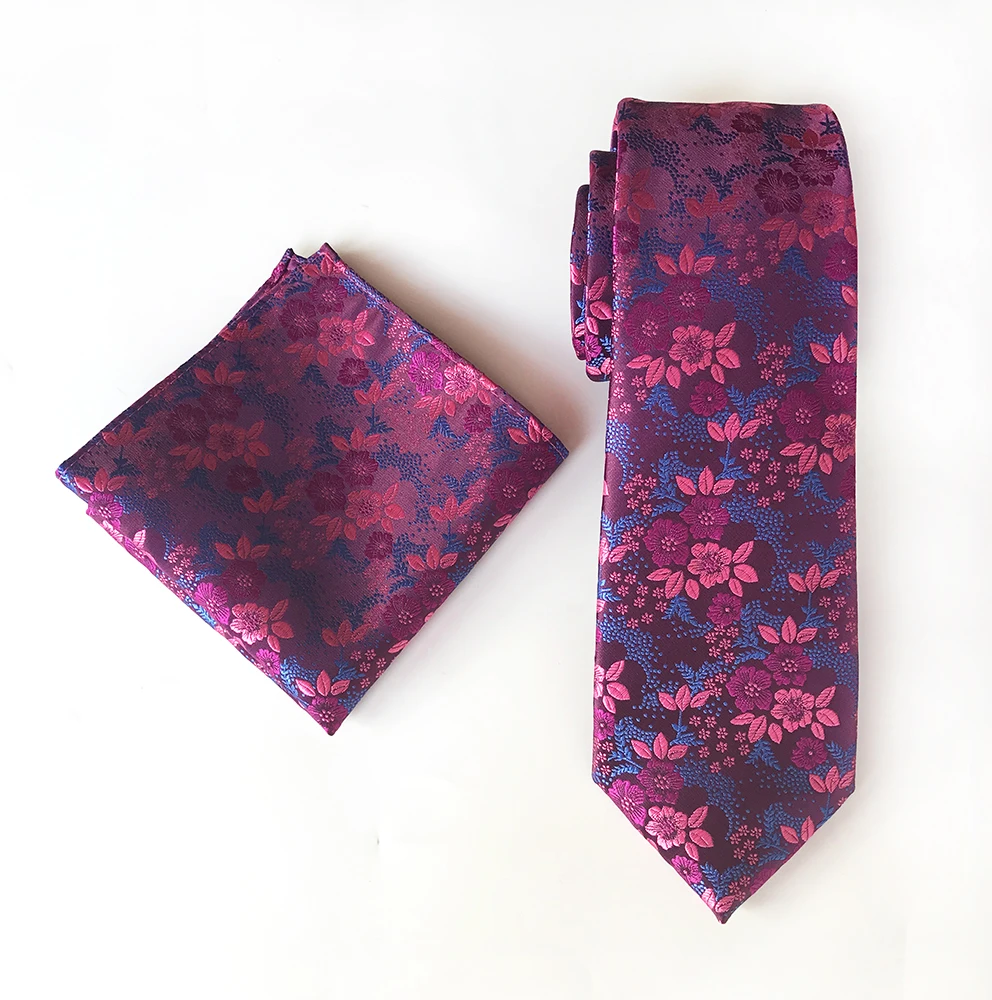 Elegant Men Luxury Floral Necktie Set Unique Embroidered Flowers Ties