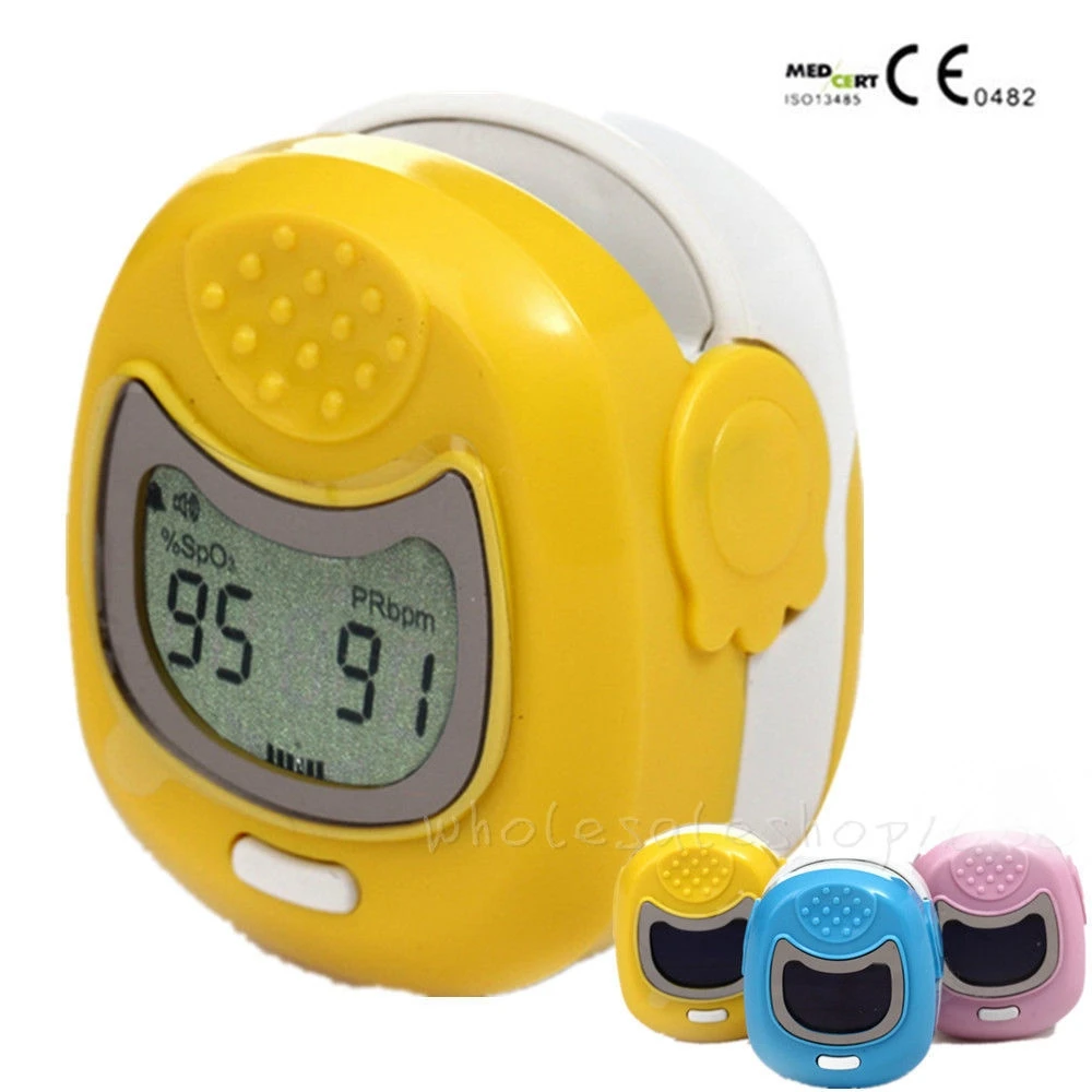 CONTEC Дети Нажатием крови кислорода Пульсоксиметр монитор CMS50-QA, желтый