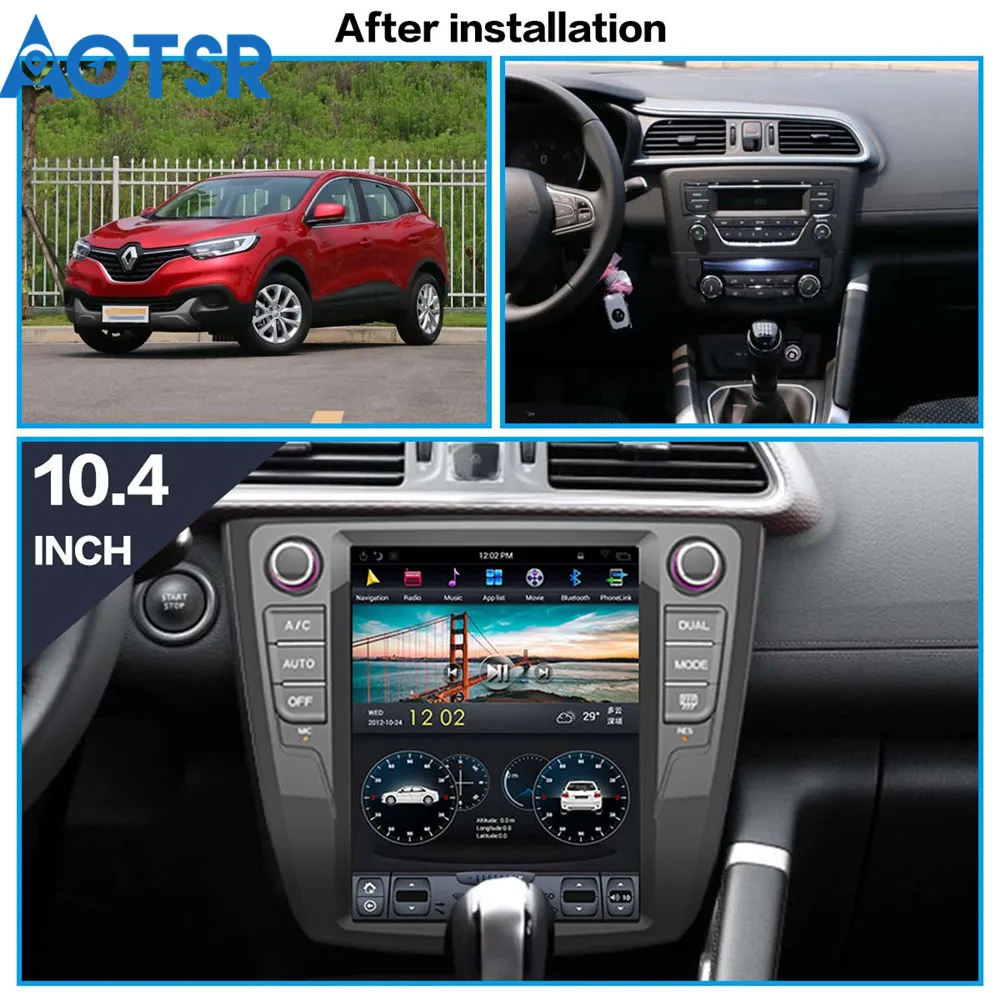 Excellent Autostereo Android 7 Tesla style Car GPS Navigation multimedia player For Renault Kadjar 2016 2017 headunit No DVD tape recorder 4