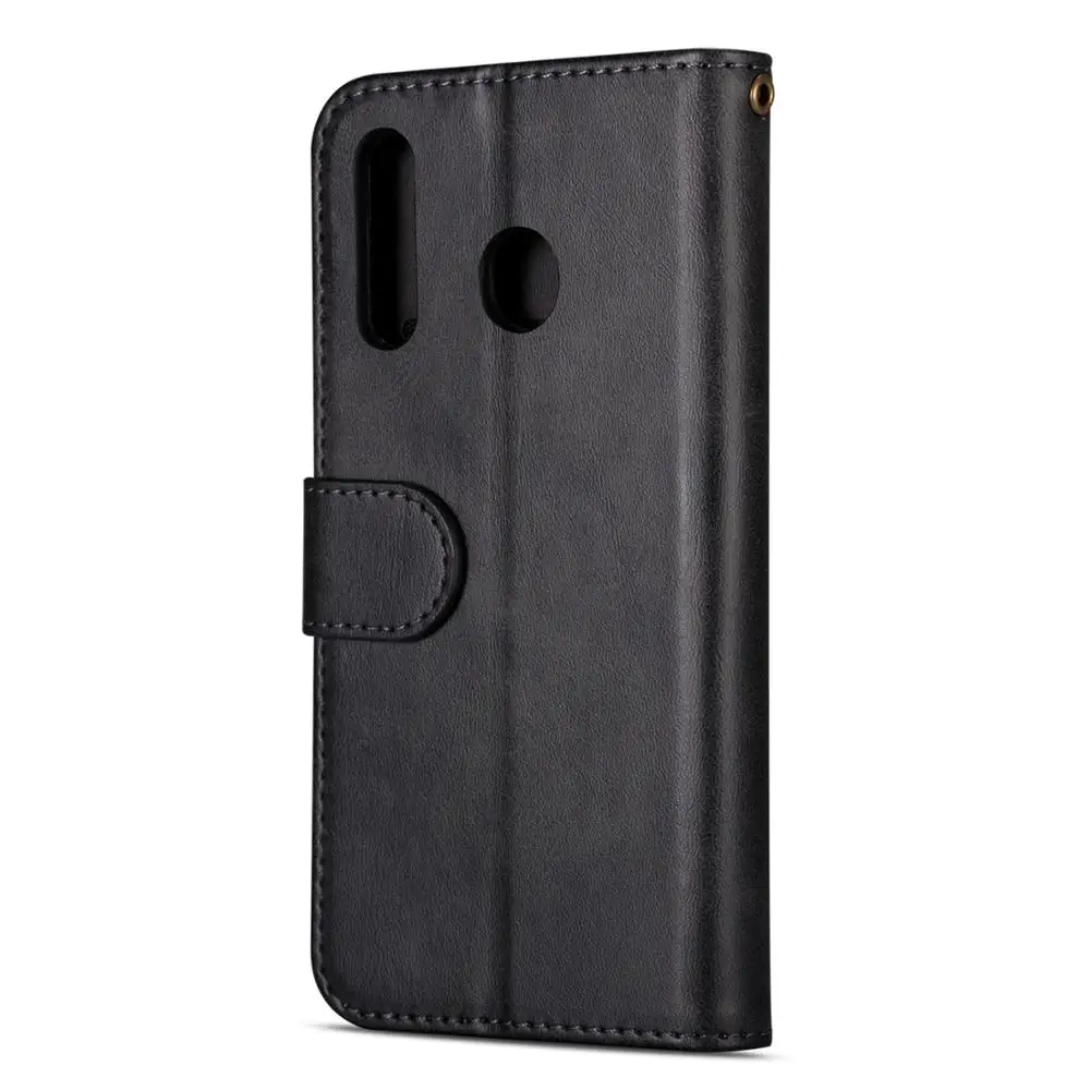  Cow PU Leather Zipper Flip Case For Samsung Galaxy A20E A40 Cover 3 Card Slots Stand Wrist Strap