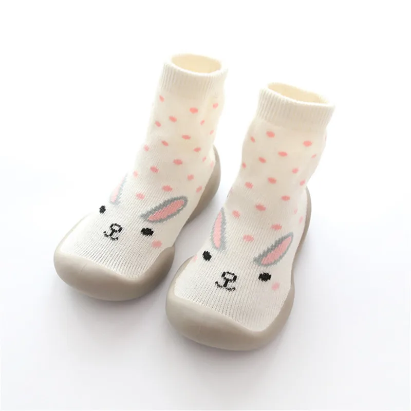 Kids Baby Indoor Socks Anti Slip Warm Winter Shoes Sock with Rubber Soles toddler boy girls First walking slipper striped dots 2019 new (5)