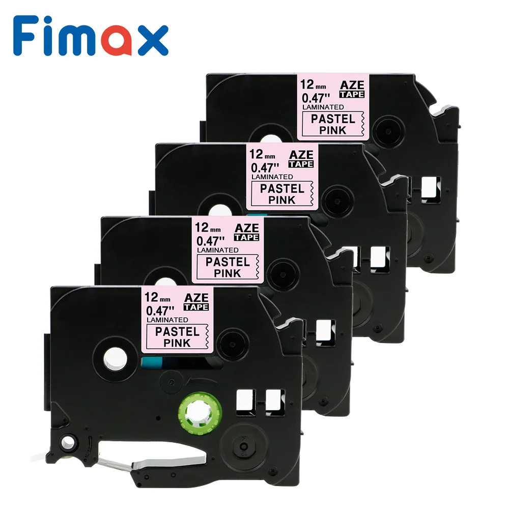 

Fimax TZe231 MQF31 MQE31 12mm Laminated Brother Tapes for P-touch Label Makers Tze-231 Tze 231 Tze131 Black on Pastel Pink TZ231
