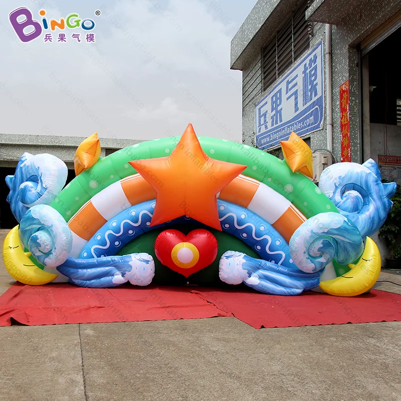 

Factory outlet Charming 2 meters width inflatable star heart background wall in amusement park or stage decoration etc
