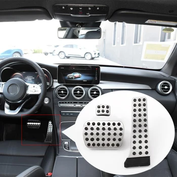 

Car Accelerator Footrest Brake Pedal Aluminum Auto Pedal Pads Interior For Mercedes benz C E Class W212 W204 GLK X204 SLK CLS
