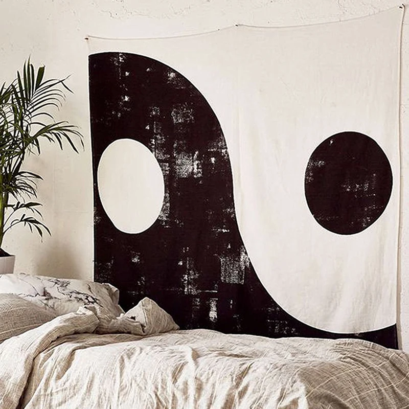 Tapestry-Black-And-White-Tapestry-YinYang-Wall-Hanging-Tapestry-Mandala-Tapestries-Indian-Traditional-Printed