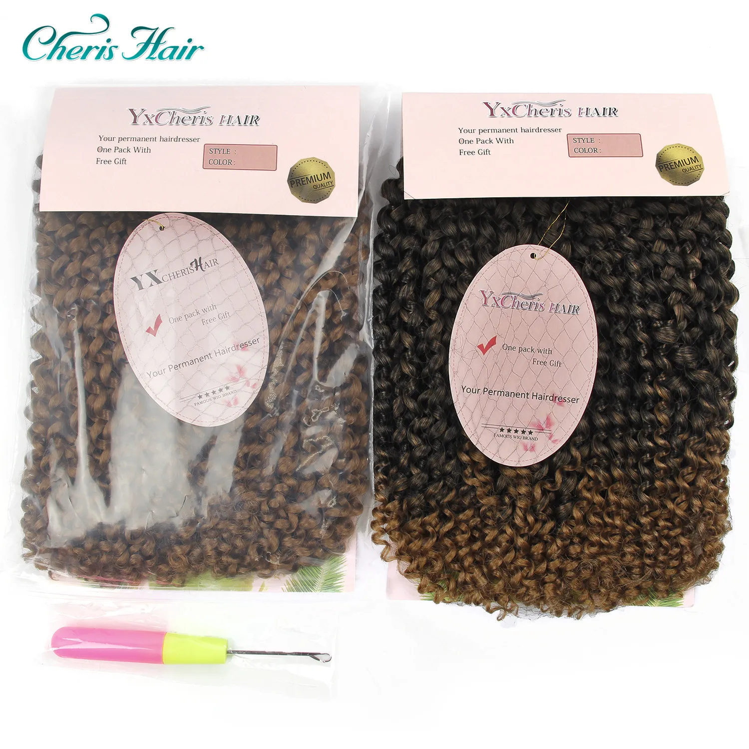 Curly Crochet braids Low Temperature Fiber 10 Inch 3strands/pack Can Be Re-model Synthetic Hair Braids