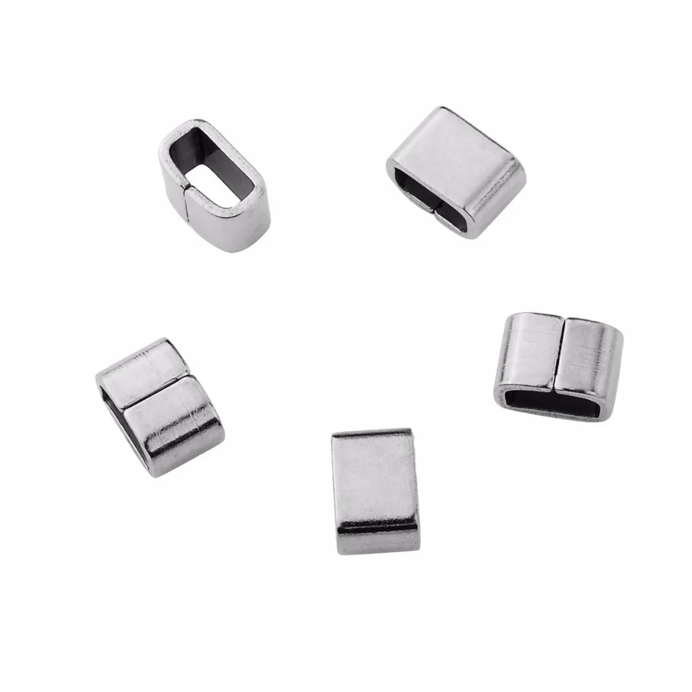 

50pcs Stainless Steel Clasp Finding for Leather Cord Jewelry Making 9mmx6mm