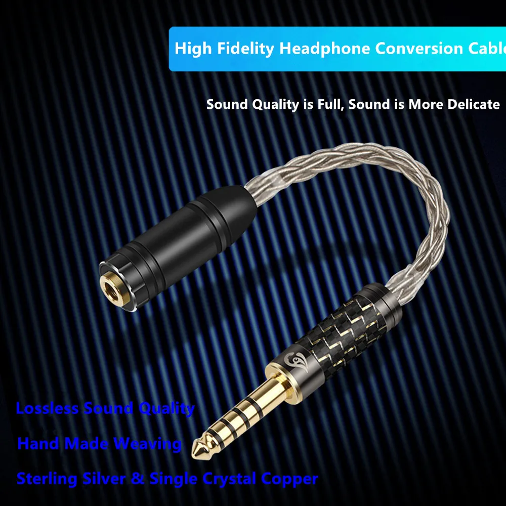 HIFI Earphone Cable 2.5mm 3.5mm 4.4mm Jack 3.5 Male Female DIY 8 Core Silver-Coated Copper Wire For MP3 Player Audio Cord