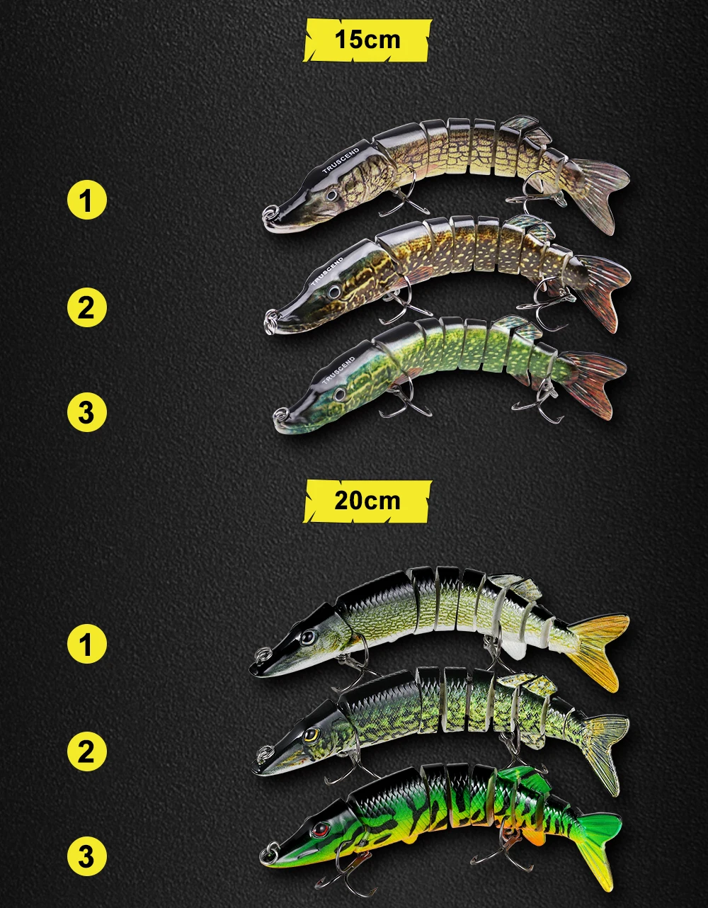 Шарнирная рыболовная приманка Рыболовная Снасть приманка для щуки 9 см~ 30 см 3D глаза реалистичные жесткие приманки воблер кренкбейт Swimbait Pesca