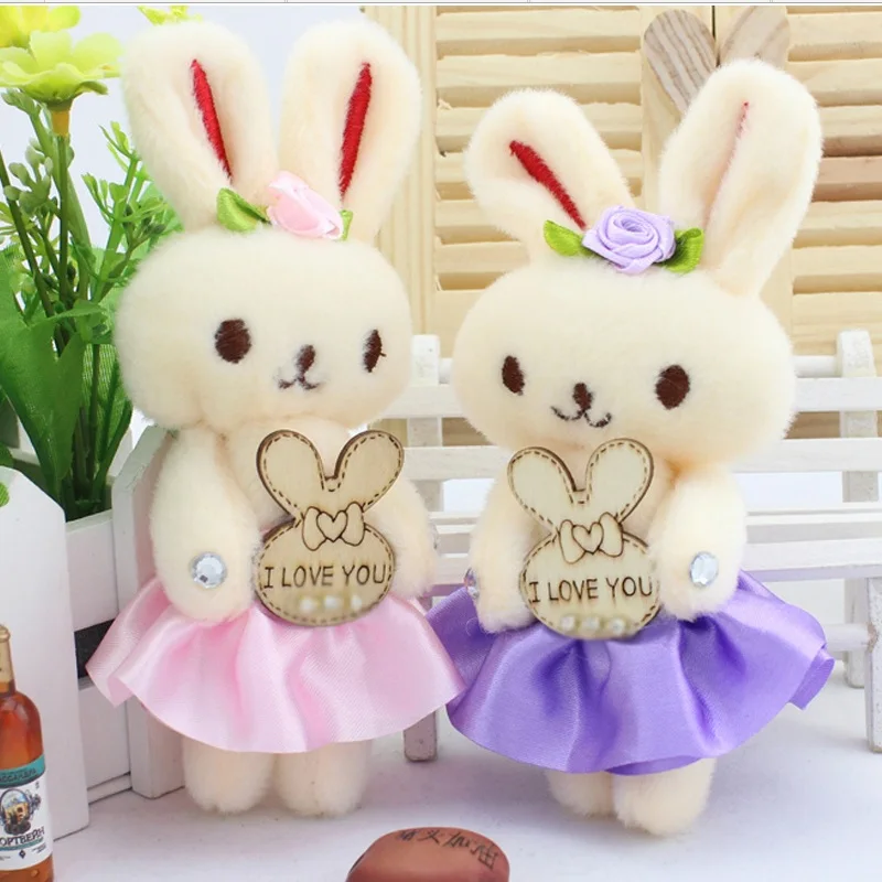 Hot sale promotion 12 pcs/lot lovely rabbit toys for bouquet high