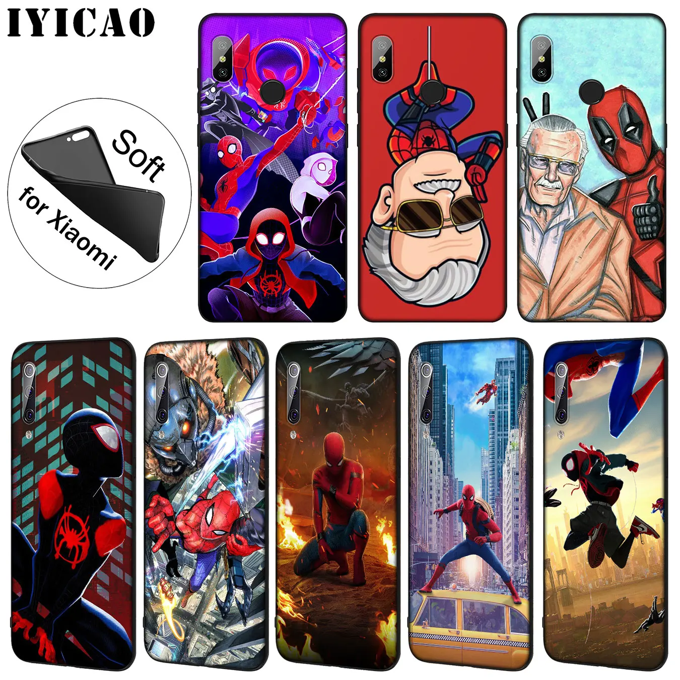 IYICAO Spider-Man Homecoming Soft Silicone Phone Case for Xiaomi Mi 10 9 9T CC9 CC9E 8 SE A3 Pro A1 A2 Lite 6 pocophone f1 |