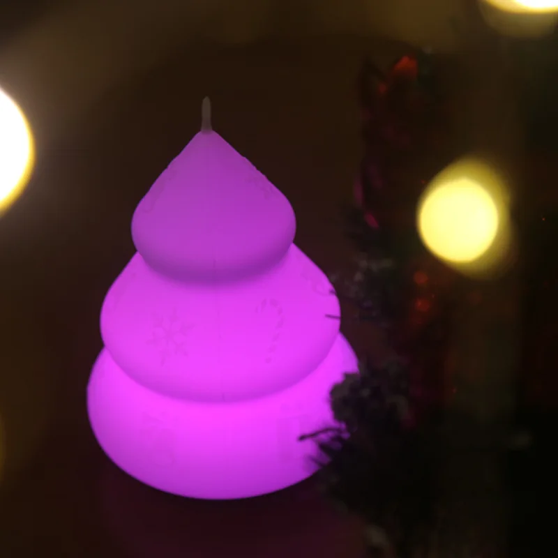 Силиконовые сенсорные Управления Рождественская елка лампы для ночного света 7 цветов перезаряжаемый Детский Рождественский подарок