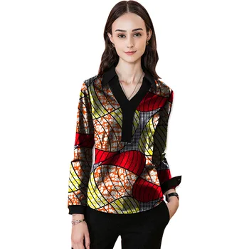 

Fashion Women Tees African Print Long Sleeve Tops Dashiki Clothes African Casual T-Shirt Africa Women Clothing Customized