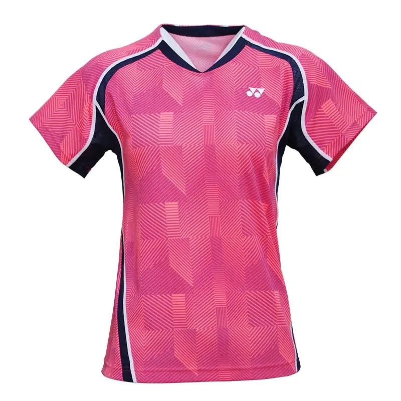 Женские футболки Yonex для бадминтона, дышащие удобные быстросохнущие женские футболки для соревнований по фитнесу и теннису с коротким рукавом - Цвет: Многоцветный
