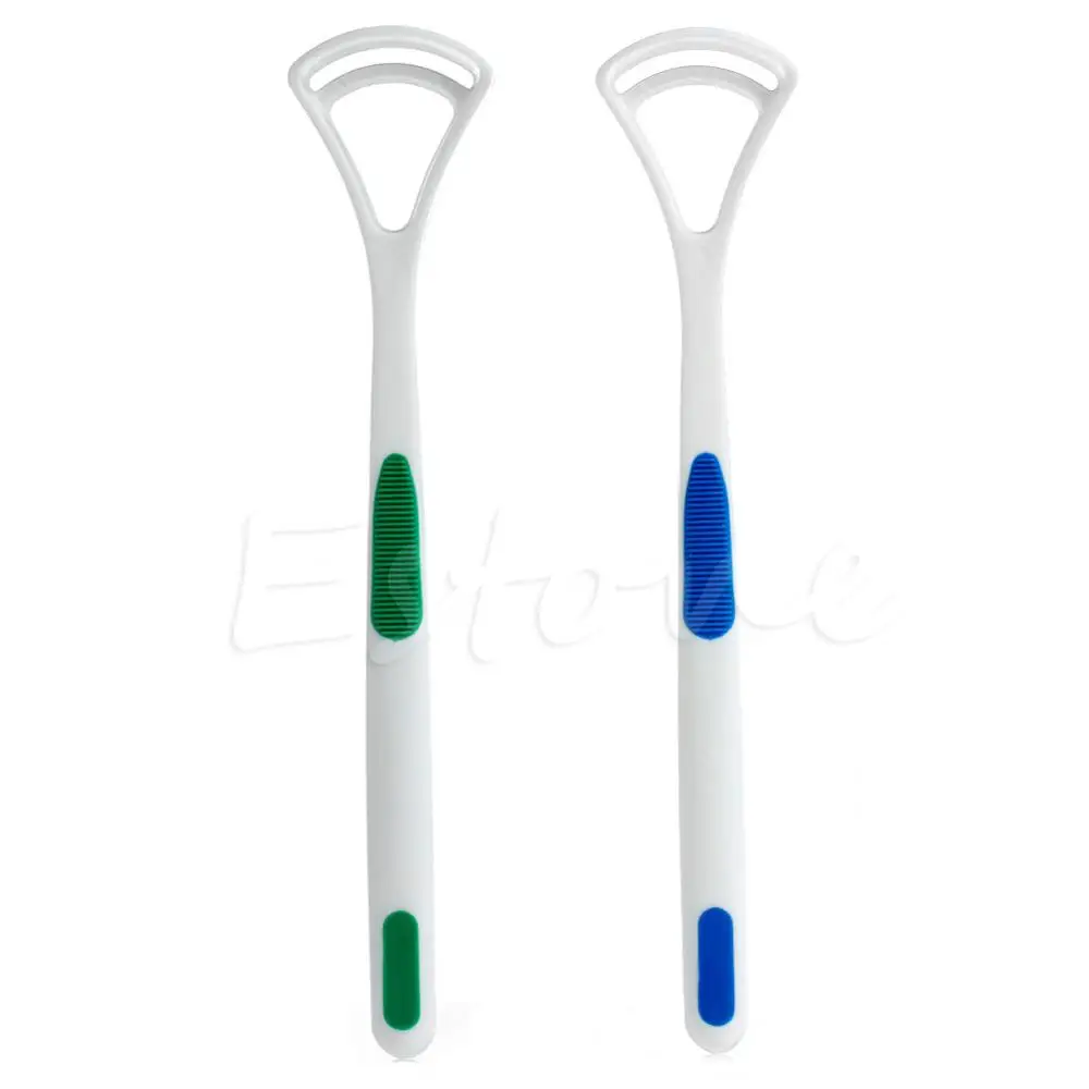 

2 Pcs Oral Dental Care Clean Away Bad Breath Tongue Cleaner Brush Scraper Handle Toothbrushes