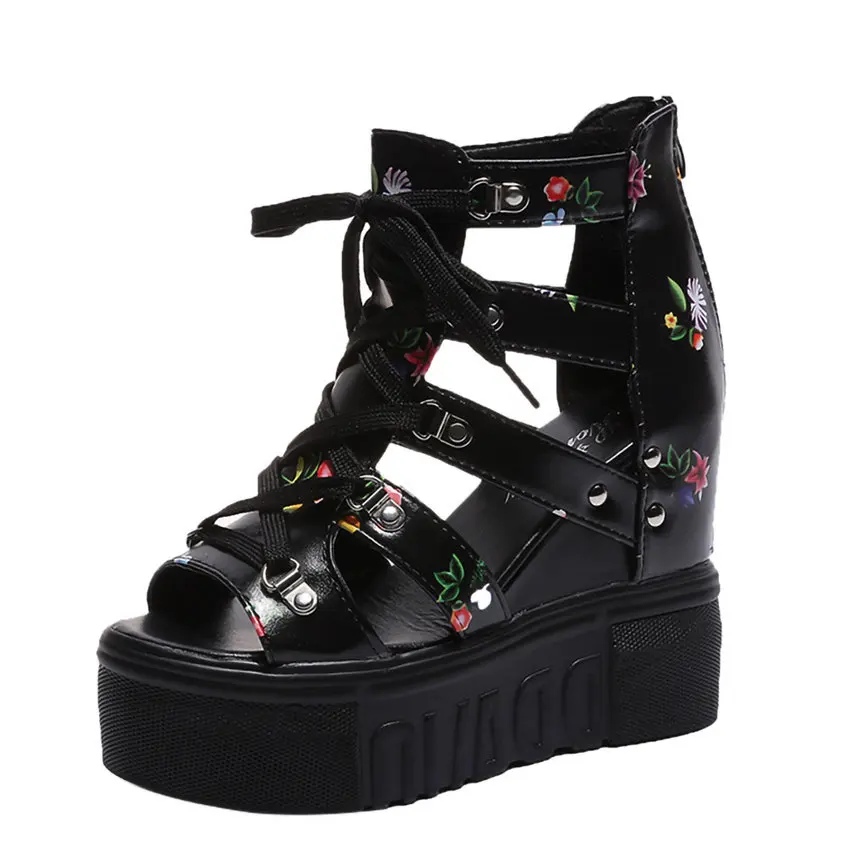 

Women Shoes Summer Women's Wedge Sandals High Heel Flower Cross Straps Fashion Roman Sandals Women's Sandals Style For Ladies