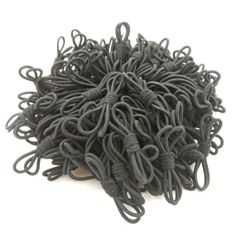 

100Pcs/Lot Black Bowknot Three Layers Hair Ropes Rubber Band Cute Hair Ties Bow Elastic Hair Band Women Girls Hair Accessories