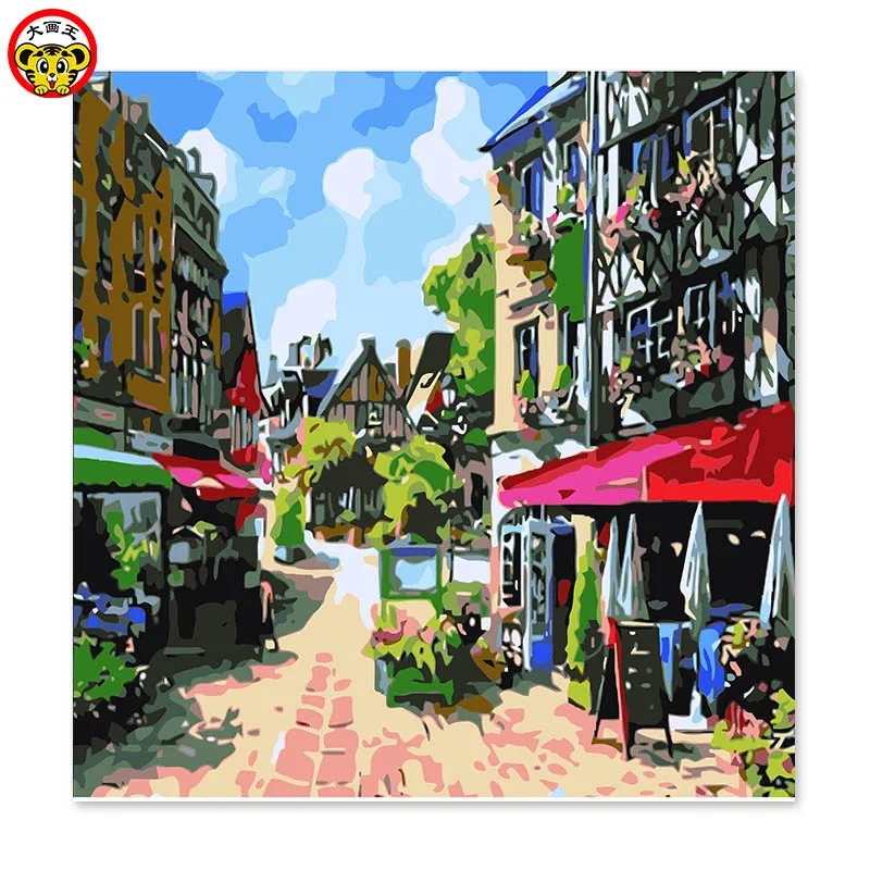 Его описание о крашеной цветной живописи цвет акриловый цвет картины по номерам европейский город живопись