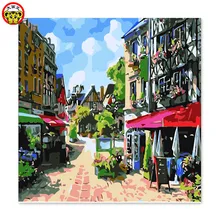 Его описание о крашеной цветной живописи цвет акриловый цвет картины по номерам европейский город живопись